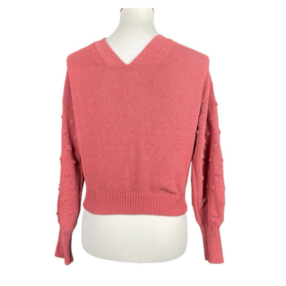 Moon & Madison Cardigan Sweater Size M V-Neck Mauve Pink Textured Button Down - Picture 3 of 9
